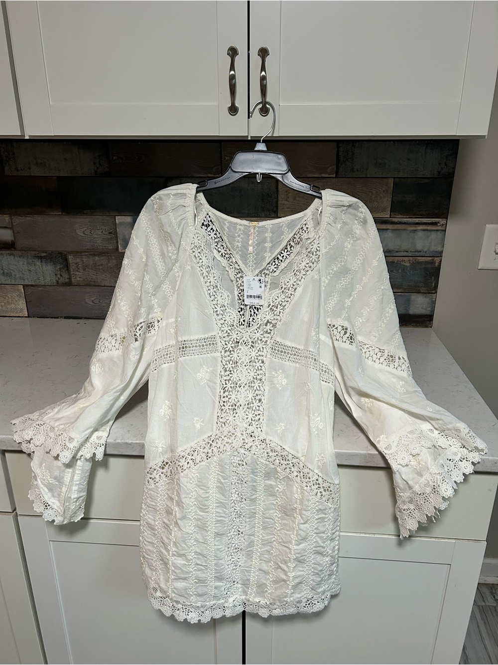 ❌SOLD❌ NWT Free People Wildflower Muse Mini Dress in Egret - Picture 3 of 11